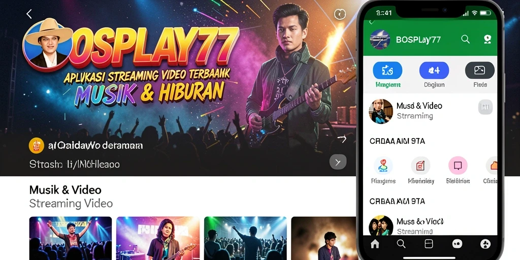 Tampilan antarmuka aplikasi BOSPLAY77 yang menarik dan modern.