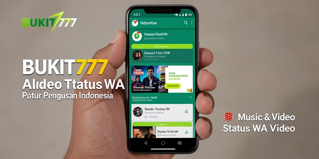 Tampilan antarmuka BUKIT777 dengan koleksi video Status WA.