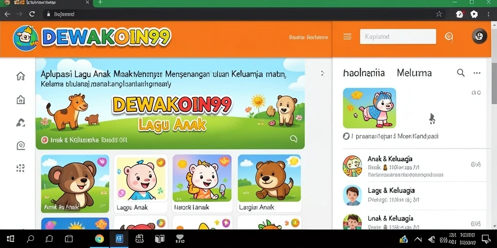 Antarmuka DEWAKOIN99 yang ceria untuk anak-anak.