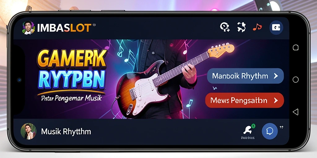 Tampilan antarmuka IMBASLOT yang menarik dengan fungsi Musik Rhythm.