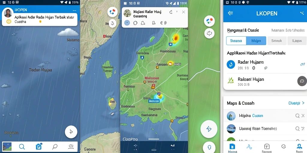 Tampilan utama LKOPEN menampilkan radar hujan yang jelas dan informatif.
