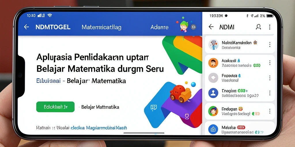 Antarmuka NDMTOGEL yang interaktif untuk belajar matematika.