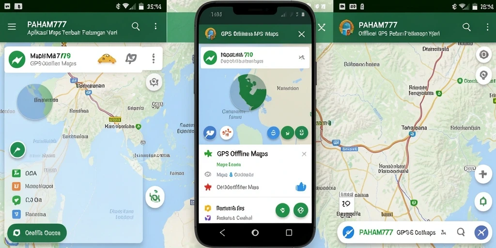 Antarmuka aplikasi PAHAM777 menampilkan peta detail untuk navigasi offline.