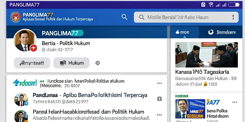 Antarmuka aplikasi PANGLIMA77 yang ramah pengguna untuk berita politik.