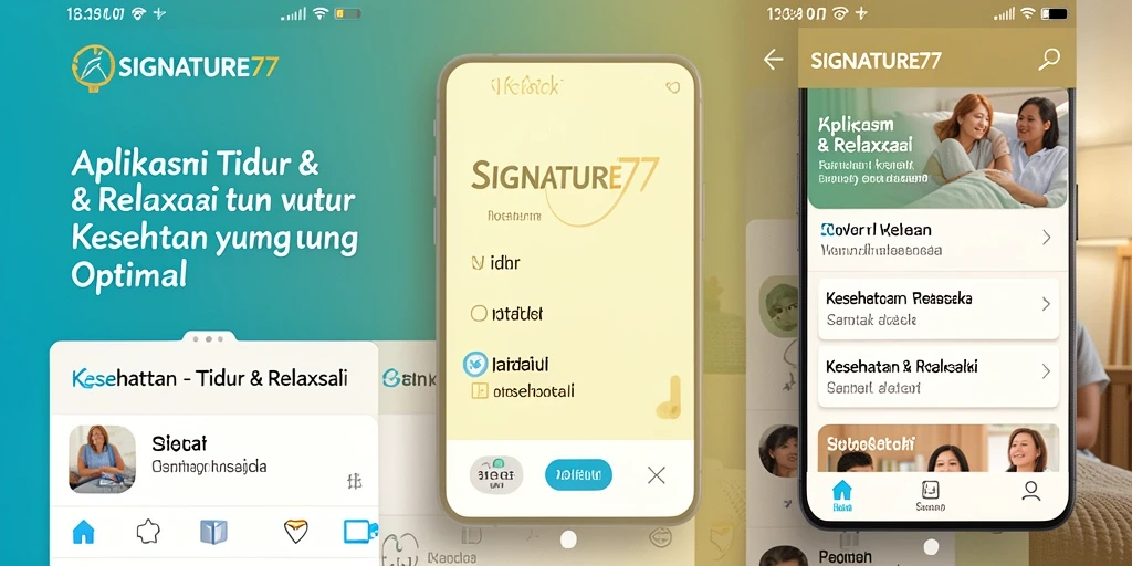 Antarmuka aplikasi SIGNATURE77 yang intuitif dan menenangkan.