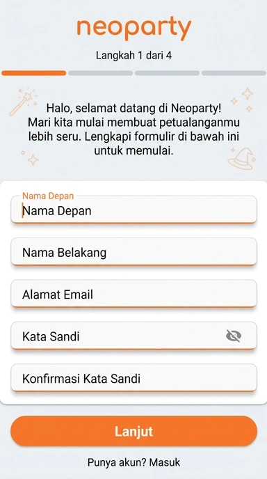 Cara Mudah Buat Akun Baru neoparty di Android